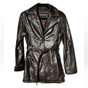 Vintage Leather Coat Wilson's Chocolate Brown Thinsulate Lining x-small